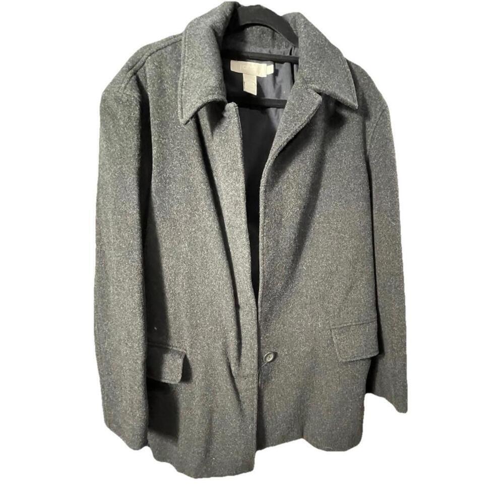 J.Crew Men’s Wool Blend Peacoat Jacket Gray Classic Coat Sz Med *READ